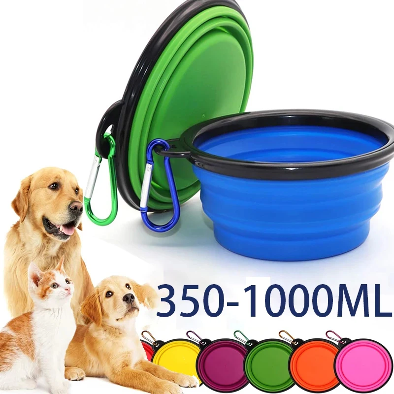Folding Portable Silicone Dog Feeder Bowl 2 in 1 Pet Dispenser Outdoor Travel Dog Cat 1005012436301831