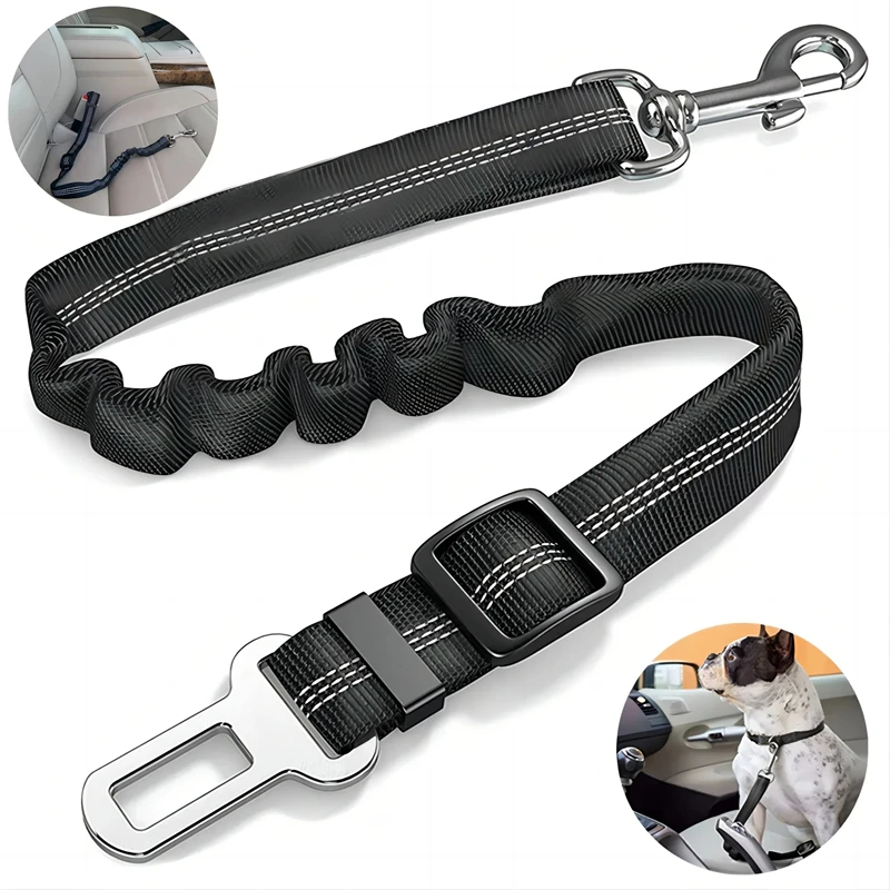 Adjustable Elastic Nylon Cat Dog Seat Belt Dog Harness Safety Lever Clip Pet Seat Vehicle Dog 1005012437300911
