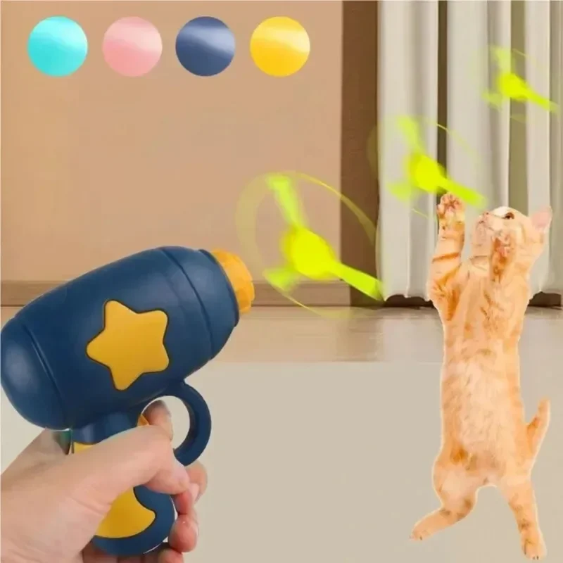 Funny Cat Toy Interactive Launch Pet Training Toy for Kitten Mini Flying Disc Shooting Gun Chasing 1005012448442342