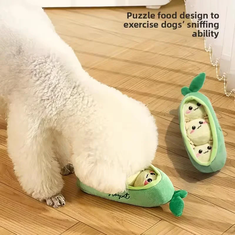 Squeaky Plush Dog Chew Toy Snuffle Puzzle Bite Resistant Teething Toy for Corgi Puppy Training 1005012456808430