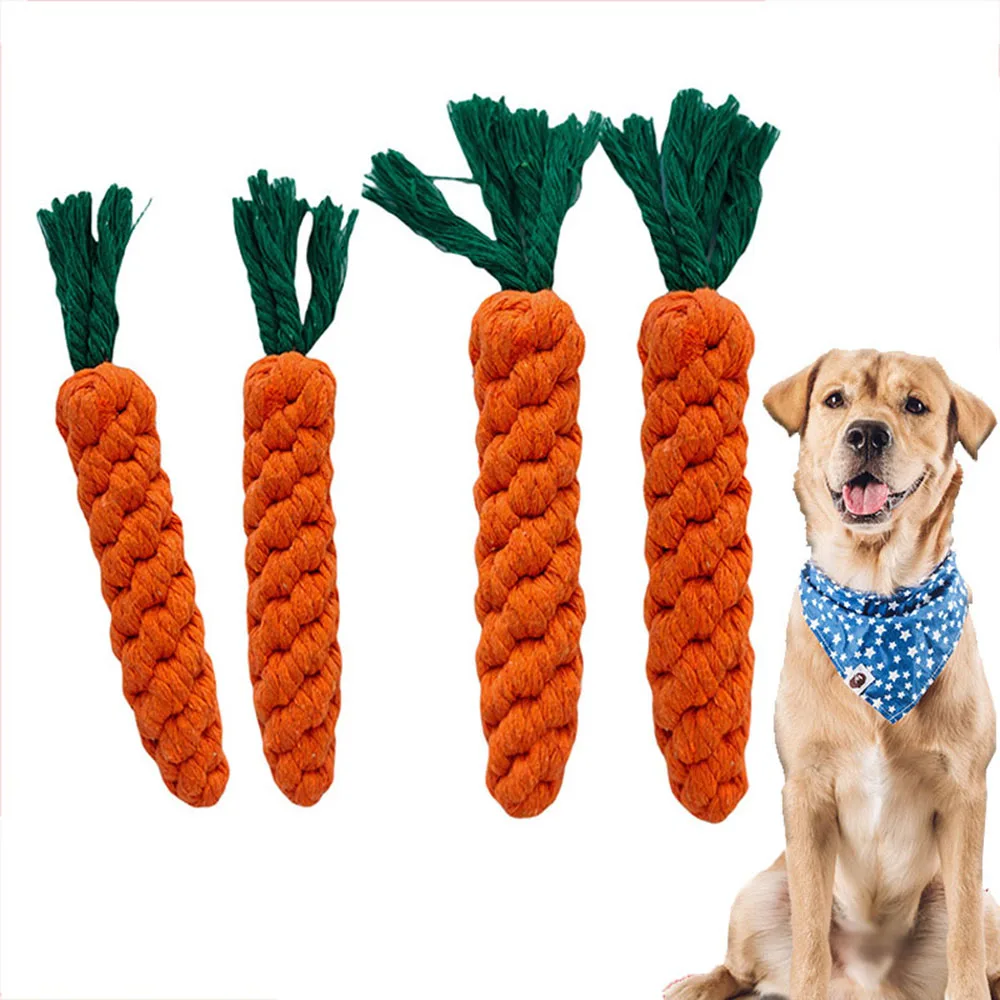 Carrot Dog Bite Rope Pet Dog Toys Safe Durable Braided Bite Dog Chew Toys Resistant Puppy (1Pcs) 1005012463002360