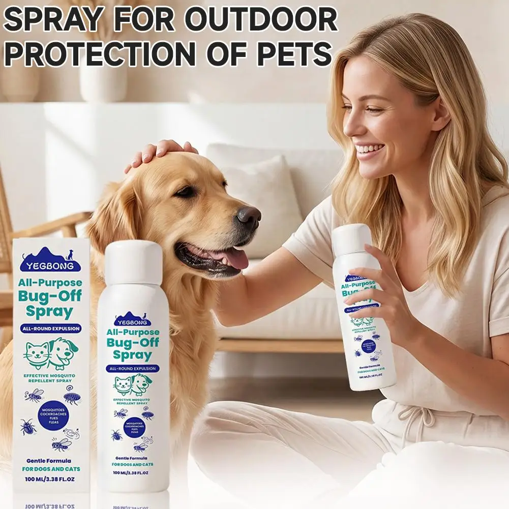 Natural Flea and Tick Spray for Dogs Cats Lemongrass Mint Pet Mosquito Repellent Spray Gentle (100ML) 1005012466079119