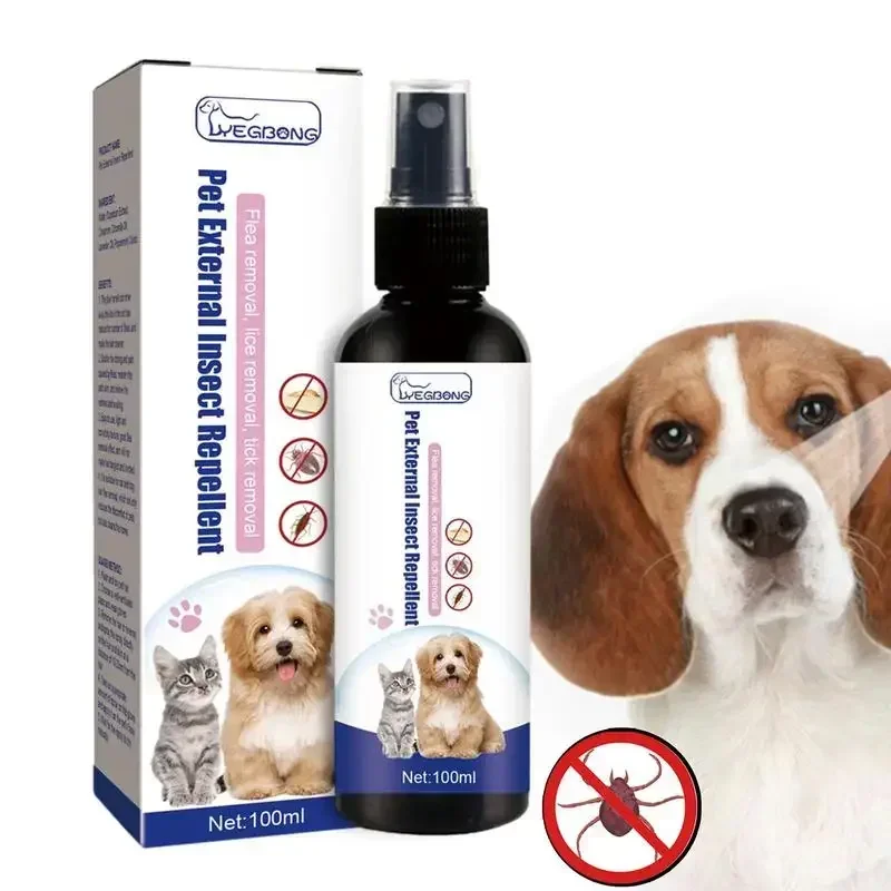 Pet Dog Cat Anti Flea Drops 100ml Insectcide Lice Insect Remover Spray and Tick Concentrate Formula 1005012482135277