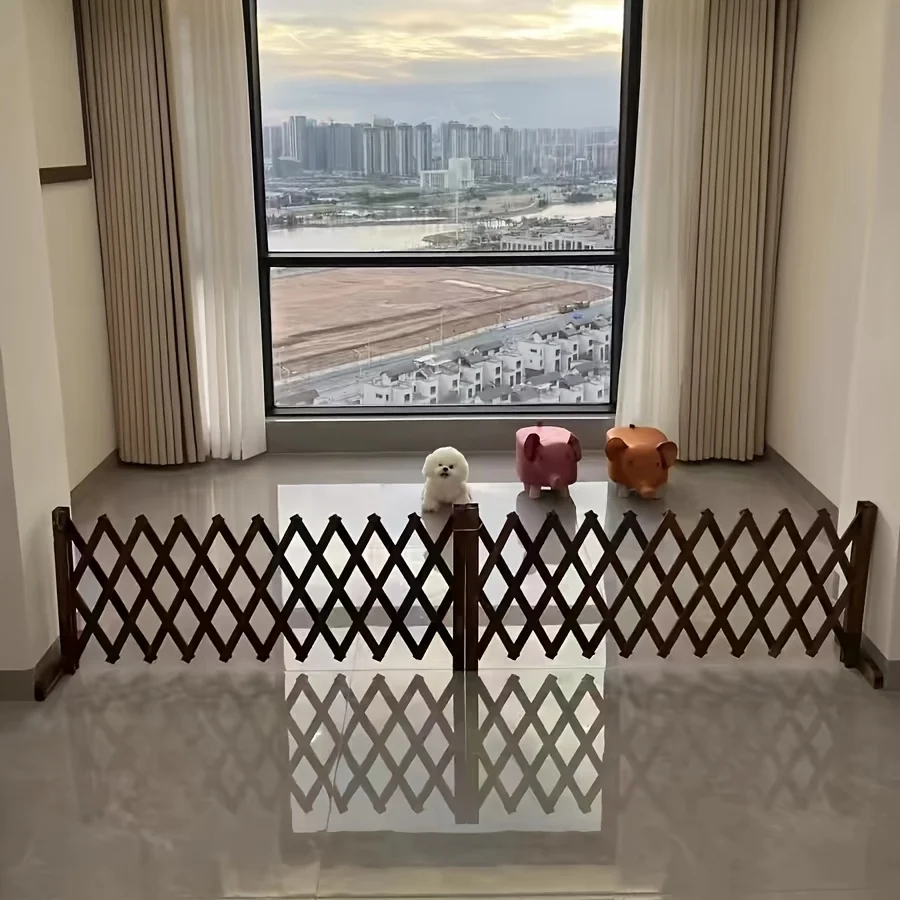 Retractable Wooden Pet Gate for Dogs Cats, Easy Install Indoor Safety Barrier Home, Bedroom 1005012482874504