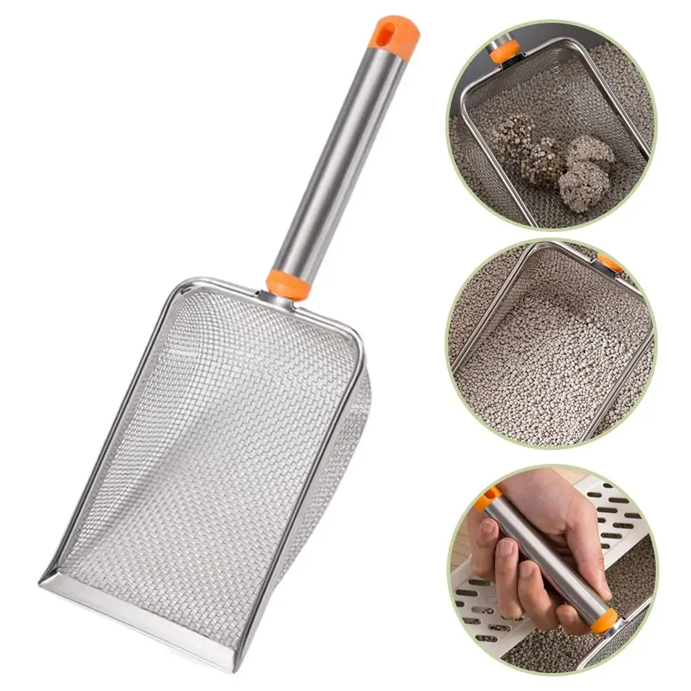 Stainless Steel Fine Mesh Cat Litter Scoop Easy to Clean Non-Stick Shovel for Reptiles Sand 1005012485166872