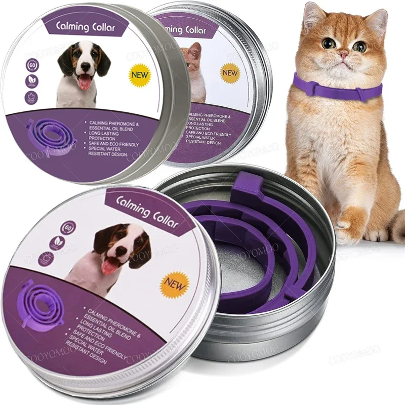 Pet Dog Calming Aluminum Box Collar, Cat Anxiety Relief Adjustable Comfortable Collar, Small Dog 1005012486603391