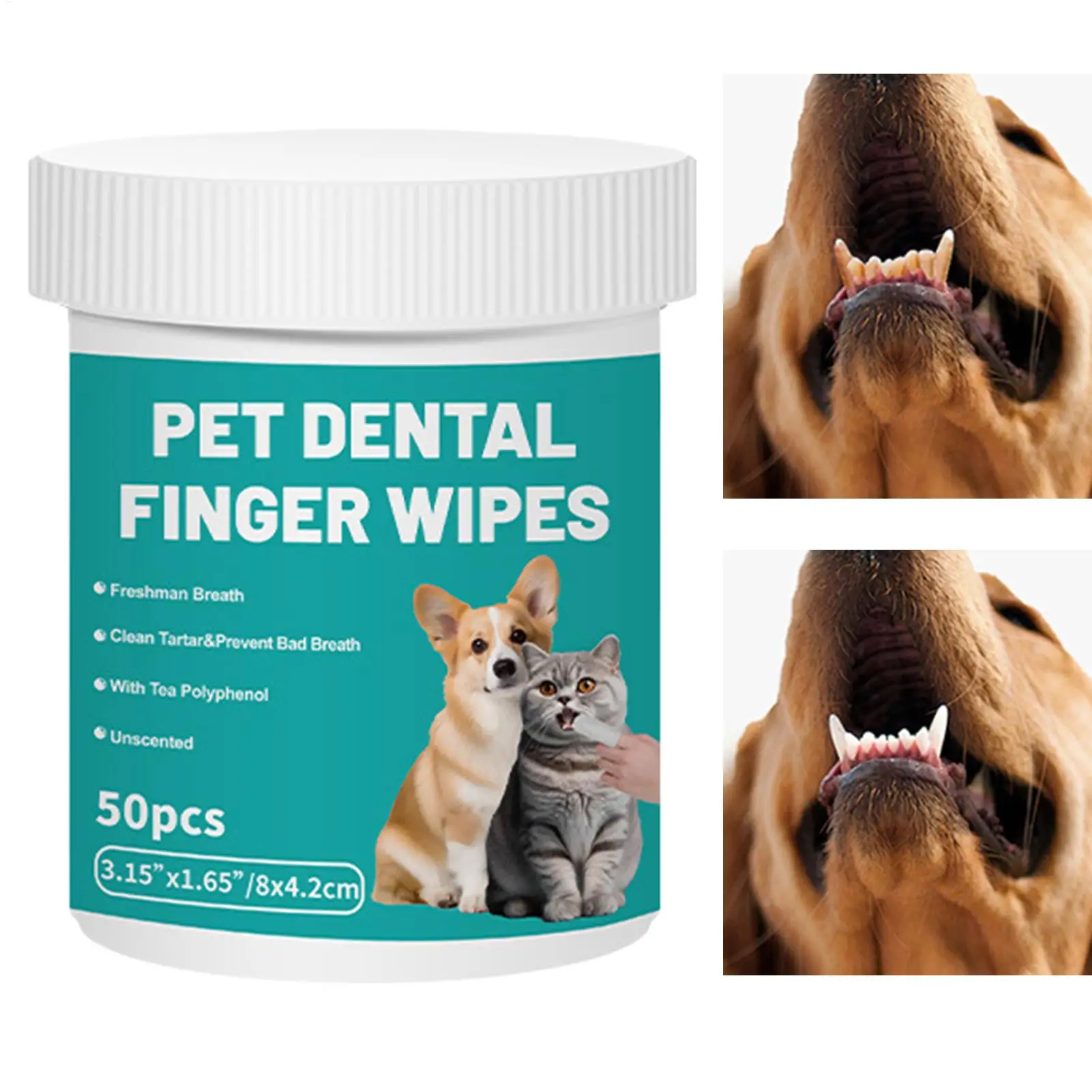 Dog Teeth Cleaning Wipes 50Pcs/Set Pet Tooth Cleaning Finger Wipes Dog Toothbrush Set Freshens 1005012487495680
