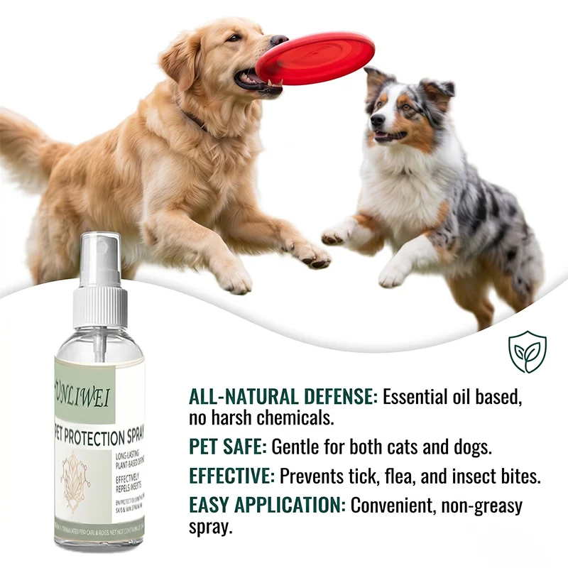 YUNLIWEI 100ml Pet Flea and Tick Prevention Spray Natural Plant Insecticide for Dogs and Cats 1005012490173644