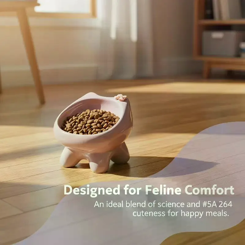 Pet Food Bowl 15-Degree Angle Cat Bowl to Protect the Cat's Neck and Prevent Pressure on The (1pcs) 1005012491165163