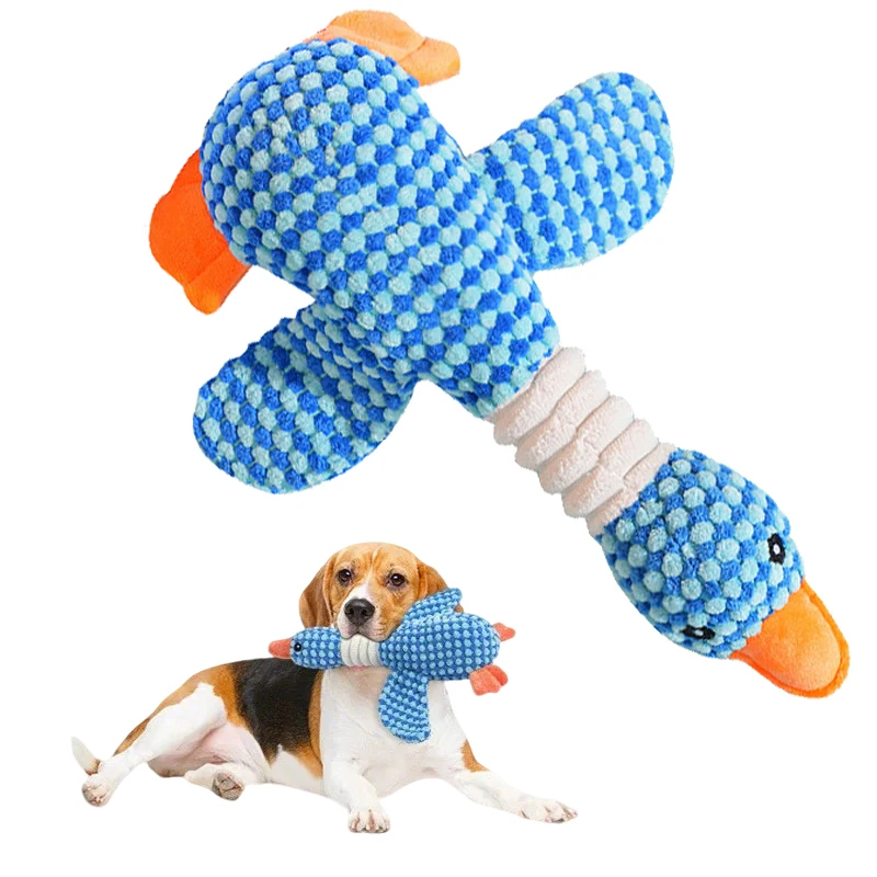 Upgraded Goose Indestructible Dog Toys for Aggressive Chewers Crinkle Squeaky Plush Dog Puppy Chew 1005012493234303