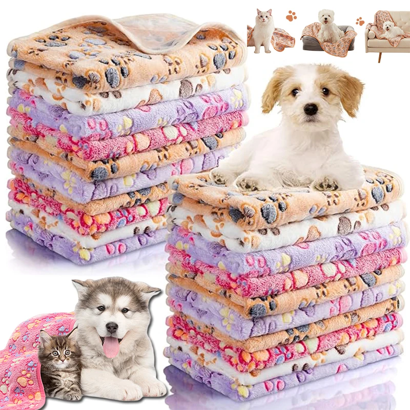 Dog Blankets Cat Soft Fluffy Fleece Pet Blanket Warm Cute Print Design Puppy Kitten Doggy Paw Small 1005012504023170