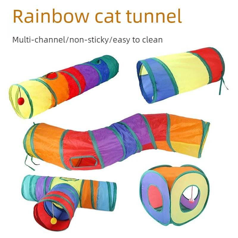 Cat Tunnel Tube, Cat Tunnel, Bored Cat Toy, Cat Toy with Peek Hole, Indoor Cat Interaction 1005012538318544