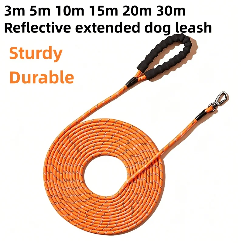 Reflective Nylon Long Dog Leash with 360 Swivel Clasp Soft Padded Handle Durable Training Rope 1005012538437196