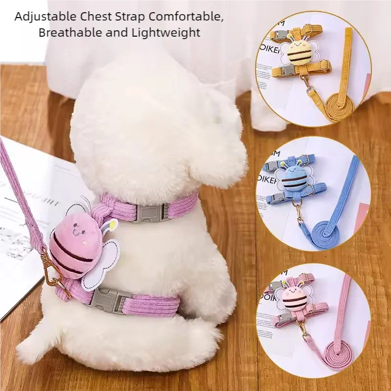 Cute Bee Cat Harness Leash Set I Shape Escape Proof Adjustable Chest Strap Lightweight Breathable 1005012552112204