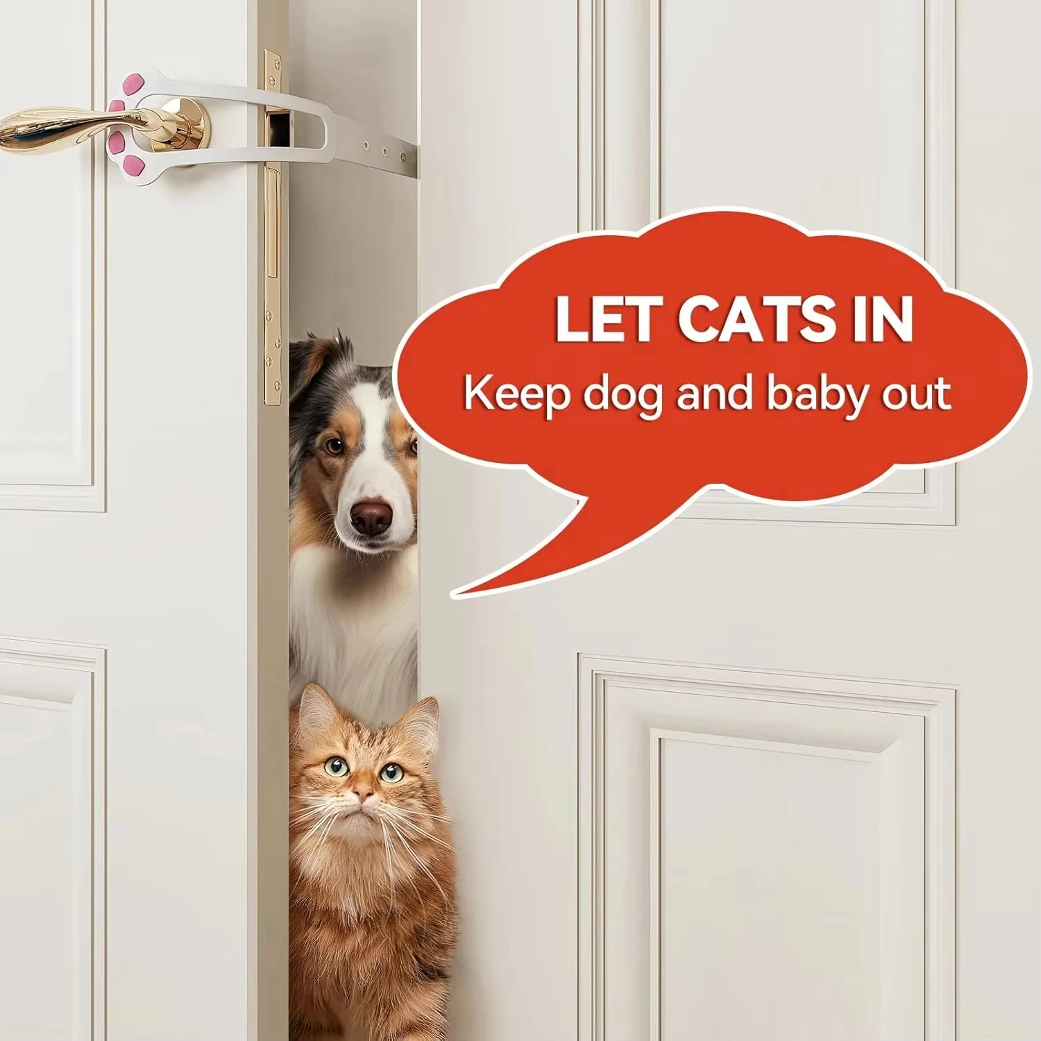 Cat Door Holder Latch Adjustable Dog Door Stopper Elastic Gate Lock Flex Latch Strap Keep Dog Out 1005012555314347