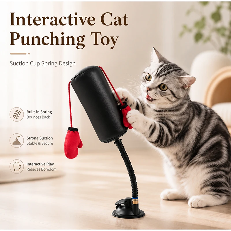 Cute Boxing Cat Toy Training Interactive Cats Relieve Boredom Fists Tumbler Toys Relax Decompress 1005012584407290