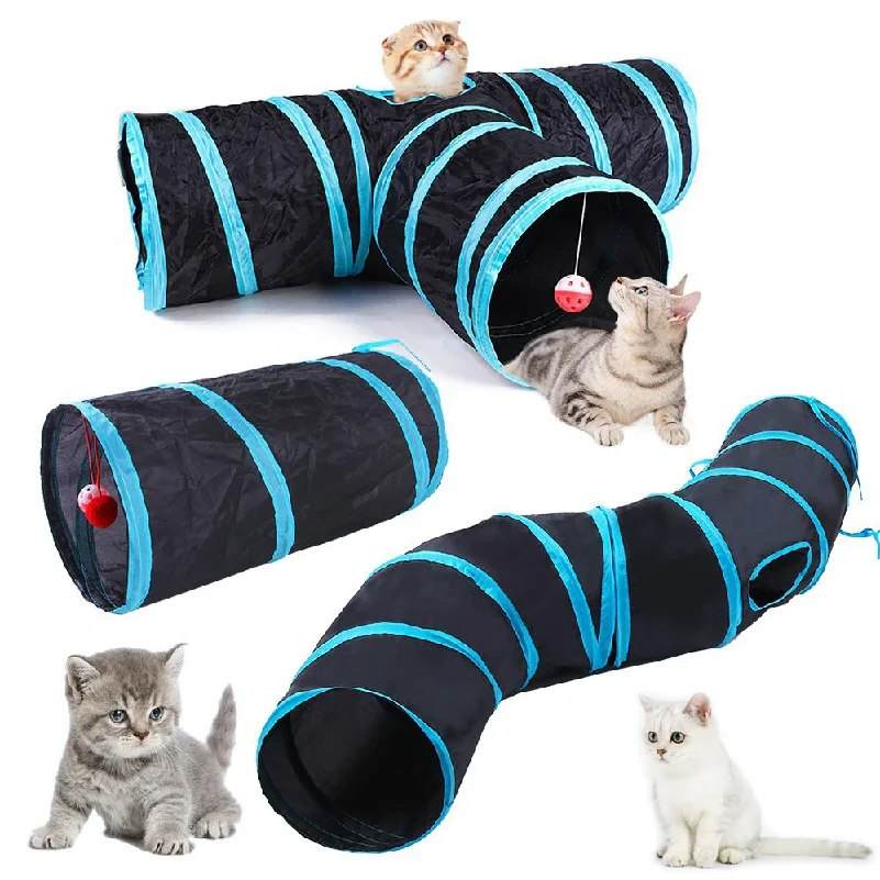 Cat Tunnel Foldable Cats Tunnel Cat Toy Breathable Drill Barrel for Indoor Loud Paper Pet Supplies 1005012584425832