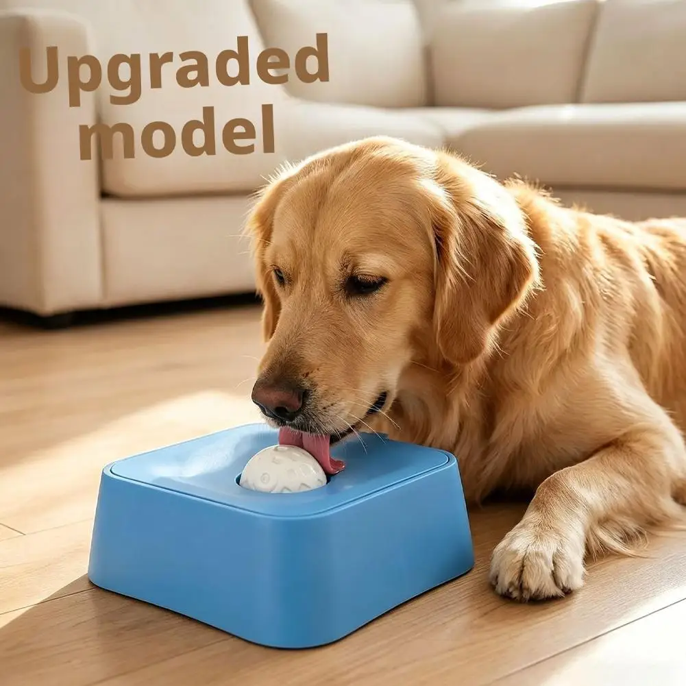 Dog Bowl Slow Feeder for Liquid with Rolling Ball Interactive Lick Bowl Anti Slip for Wet 1005012588299316