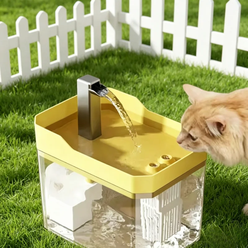Auto Recirculating Cat Water Fountain, USB Powered Transparent Pet Drinker with Filter 1005012594723270
