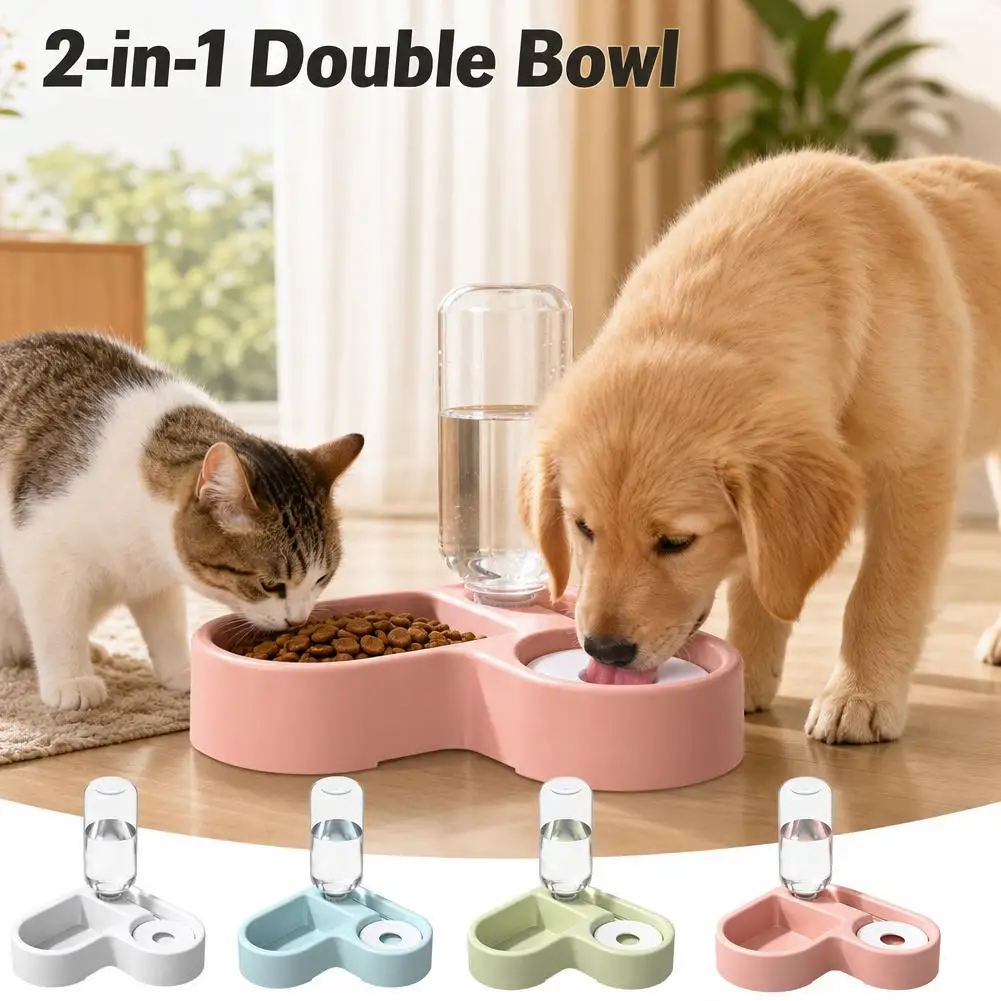 Cat Bowl Automatic Water Fountainc 2-In-1 Double Bowl Pet Feeding Bowl Suitable for Cats and Small 1005012612188094