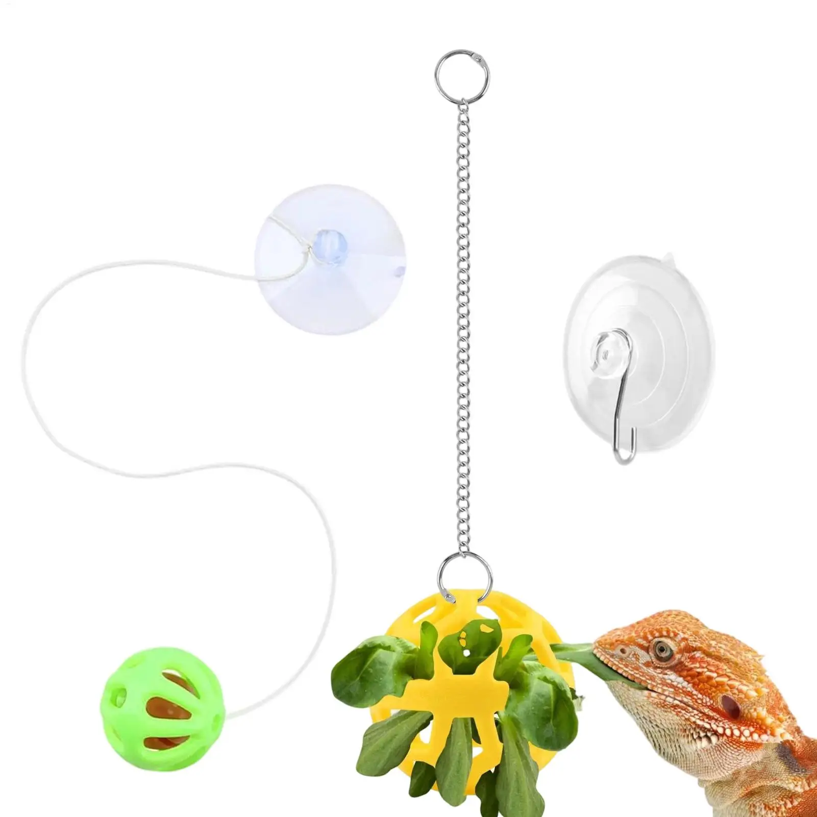 Bearded Dragon Interactive Feed Ball with Suction Cup Gecko Bell Leopard Feeder Toy Tank Accessories 1005012619546436