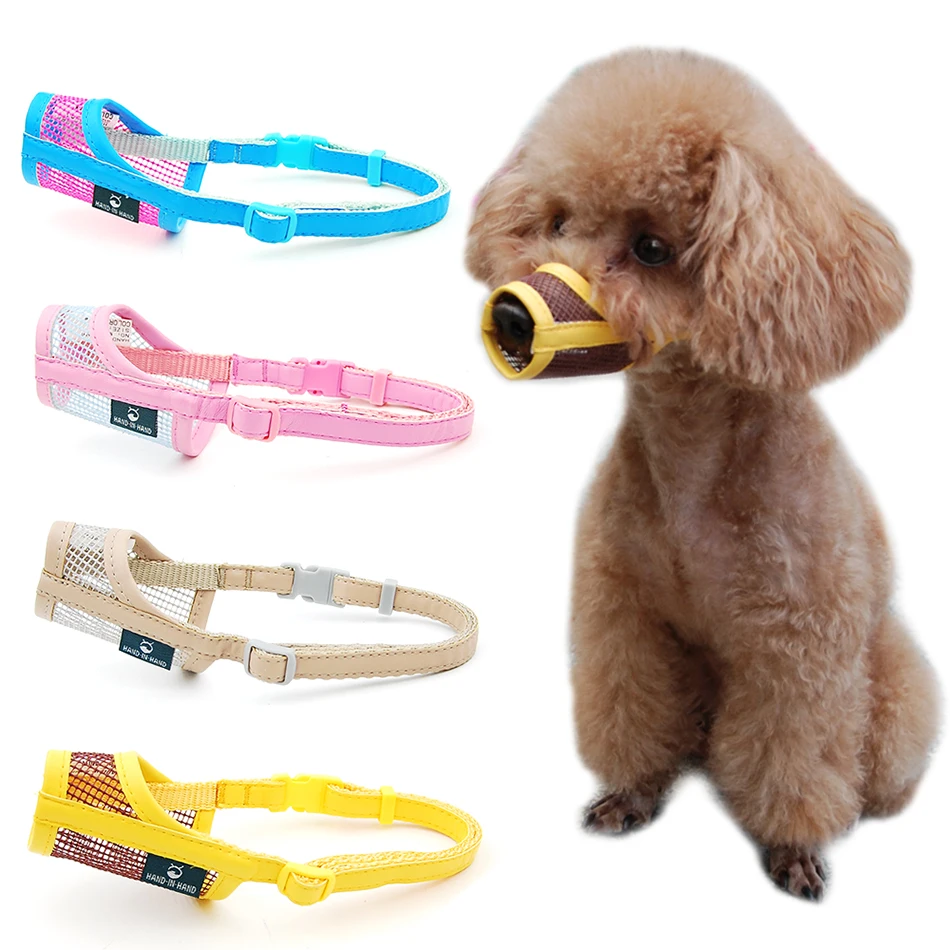 Dog Muzzle Puppy Small Medium Large Dog Leatherette Nylon Mesh Muzzle Pet Muzzle 33060050747